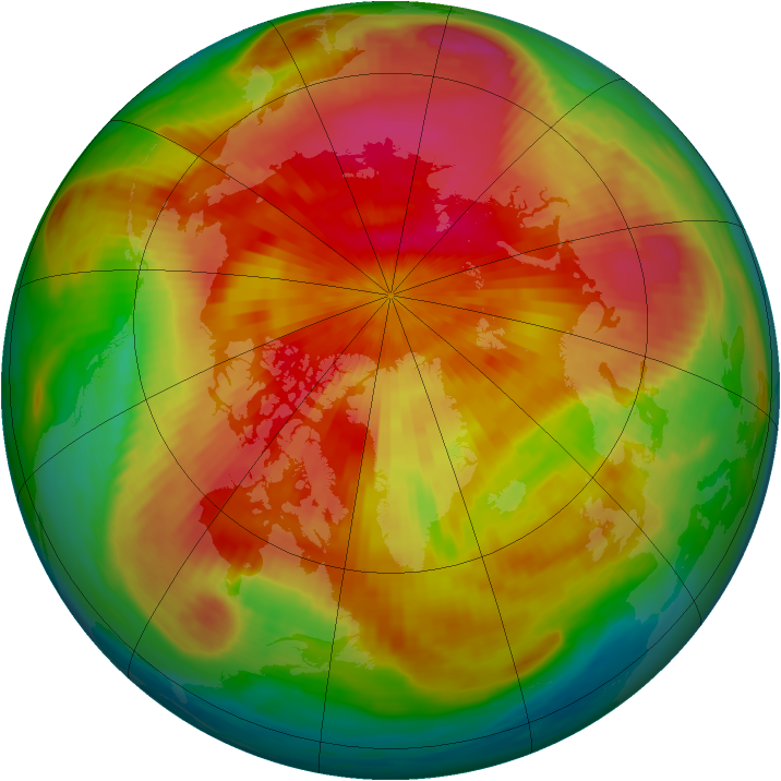 Arctic ozone map for 06 April 1985